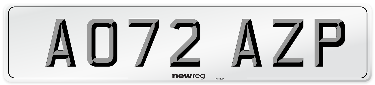 AO72 AZP Number Plate from New Reg